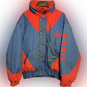 Vintage New York Giants Triple Fat Goose Puffer Jacket Sz Large 1990s NFL